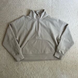 Women’s Beige Quarter-Zip Sweater
